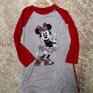 Disney Kids Minnie Mouse Gray and Red Sleep Shirt
